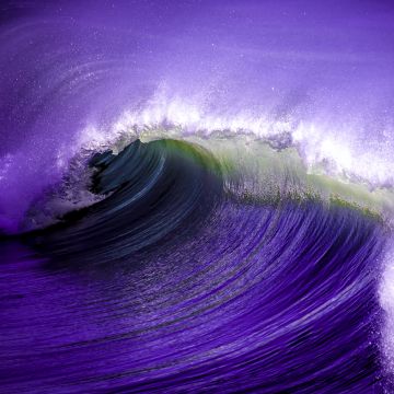 Ocean Waves, Purple, Photo Manipulation, Long exposure, Splash, 5K, 8K