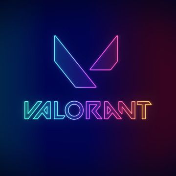 Valorant, PC Games, Gradient background, Neon typography