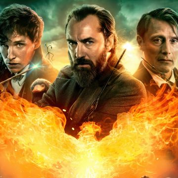 Fantastic Beasts: The Secrets of Dumbledore, Jude Law, Eddie Redmayne, Mads Mikkelsen, 2022 Movies, 5K