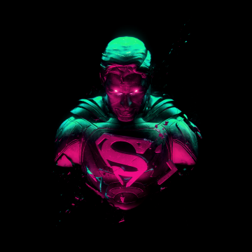 Superman, Man of Steel, Black background, DC Comics, DC Superheroes, AMOLED