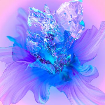 Purple Flower, Digital Art, Floral Background, Colorful, 3D background