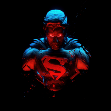 Superman, AMOLED, Man of Steel, Black background, DC Comics, DC Superheroes