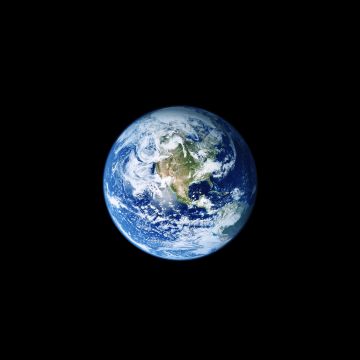 Earth, iOS 11, Stock, Black background