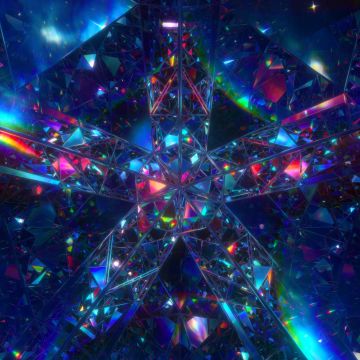 Mirror, Crystals, Rainbow, Dispersion, Symmetric, Glossy, Colorful, Vivid, Symmetry, Psychedelic