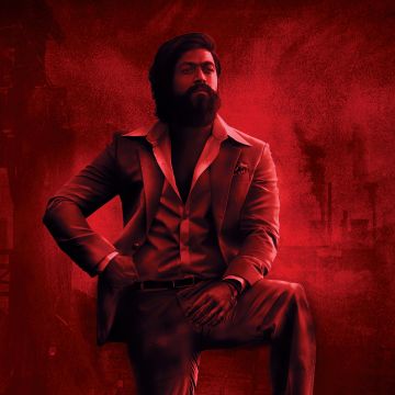 KGF: Chapter 2, Yash, Indian movies, 2022 Movies, Red background