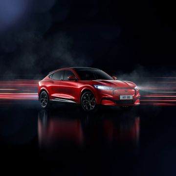 Ford Mustang Mach-E, Electric crossover, Electric SUV, 2020, 5K, Dark background