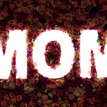 Happy Mother's Day, Mom, Glowing text, Floral Background, Rose flowers
