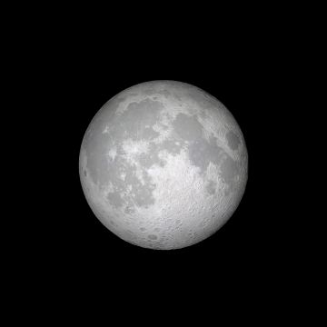 Moon, iOS 11, Black background, Stock