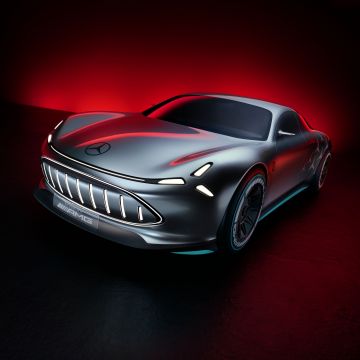 Mercedes-Benz Vision AMG Concept, 5K, Electric cars, 2022, Dark background