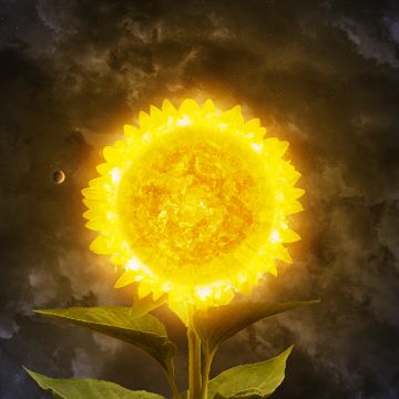 Solar system, Sunflower, Planets, Concept Art, 5K, 8K
