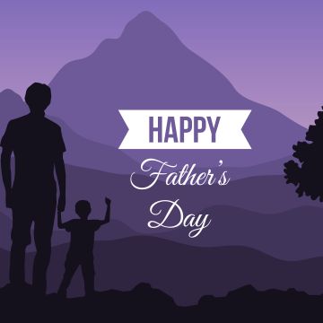 Happy Fathers Day, Best Dad, Silhouette, Father's Day, Son, Mountain