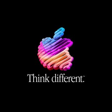 Think different, AMOLED, Apple slogan, Apple logo, Colorful, Black background