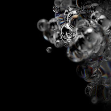 Bubbles, AMOLED, Liquid, Black background, Macro, Samsung Galaxy S20, Stock