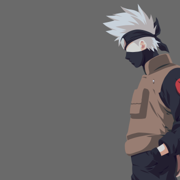 Kakashi Hatake, Minimalist, Grey, Naruto, Simple