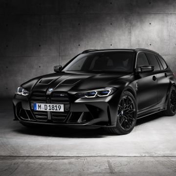 BMW M3 Competition Touring, Black cars, 2022, 5K