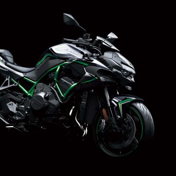 Kawasaki Z H2, AMOLED, Superbikes, Black background, 2020