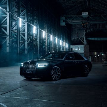 Rolls-Royce Black Badge Ghost, 8K, 2022, Night, 5K
