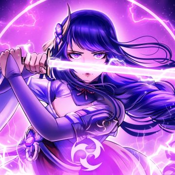 Baal Raiden Shogun, Purple aesthetic, Genshin Impact