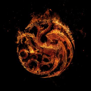 House of the Dragon, 2022 Series, Fire and Blood, House Targaryen Sigil, Black background