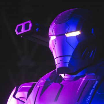 War Machine, Neon, Marvel Superheroes, Dark background, 5K, Dark aesthetic