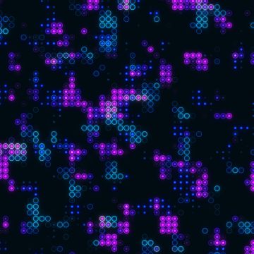 Abstract background, Grid, Neon circles, Purple background, Dark background