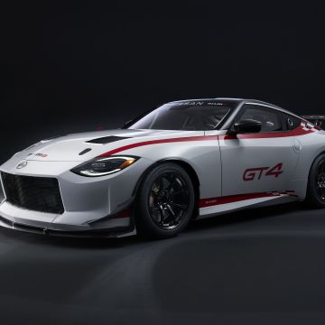 Nissan Z GT4, Race cars, Sports cars, Dark background, 5K, 8K