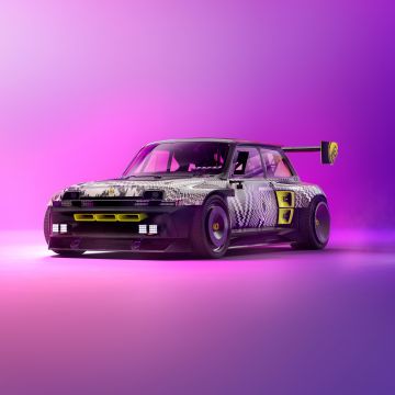 Renault R5 Turbo 3E, Electric cars, Purple background, Concept cars, 5K