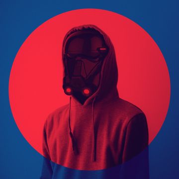 Gas mask, Dope, Hoodie, Blue background