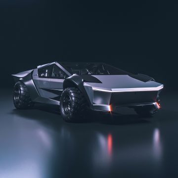 Tesla Cybertruck, Concept cars, Dark background