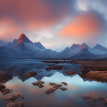 Mountains, Scenery, Landscape, Lake, Evening, Reflections, Scenic