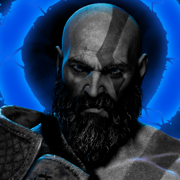 God of War Ragnarök, Kratos, Dark background, 2022 Games