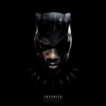 Chadwick Boseman as Black Panther, Tribute, Black background, AMOLED