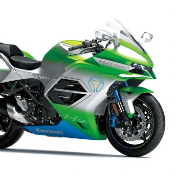 Kawasaki Hydrogen Motorcycle, Concept bikes, 2023, White background, 5K