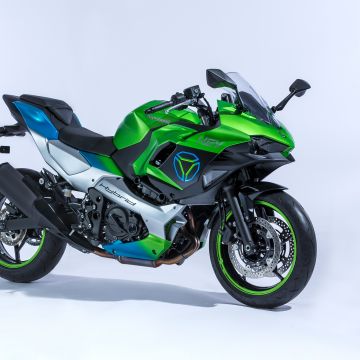Electric Sports bikes, Kawasaki Ninja HEV, Hybrid bikes, 5K, White background