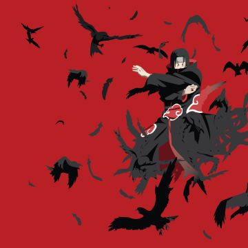 Itachi Uchiha, Naruto, Red background