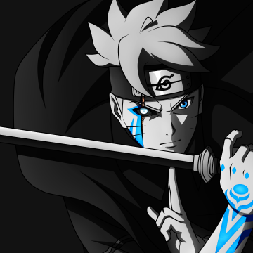 Boruto Uzumaki, Naruto, Dark background, Katana