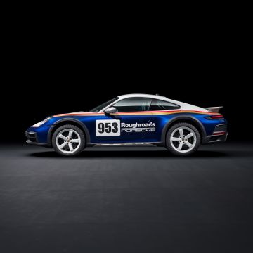 Porsche 911 Dakar, Rallye Design Package, Rally supercar, 2023, 5K, 8K, Black background, AMOLED