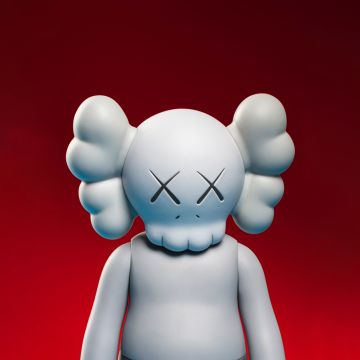 Kaws Companion, Red background, 5K, 8K