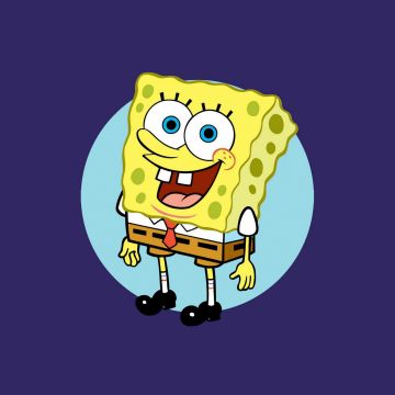 SpongeBob smiley face, Aesthetic Spongebob, Dark purple, 5K, Cartoon, Simple