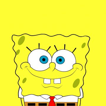 SpongeBob SquarePants, Aesthetic Spongebob, Yellow background, 5K, Cartoon, Minimalist, Simple
