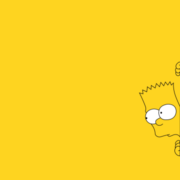 Bart Simpson, The Simpsons, Yellow background, Minimalist, 5K, Simple