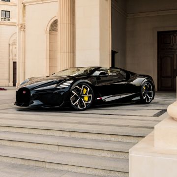 Bugatti W16 Mistral, Sports cars, Black cars, 2024