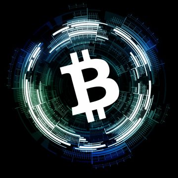 Bitcoin, AMOLED, Cryptocurrency, Black background