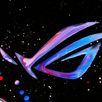 ASUS ROG, Colorful logo, Republic of Gamers, Black background, Milky Way