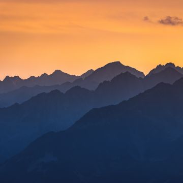 Mountain pass, Col de la Madeleine, Sunrise, France, 5K