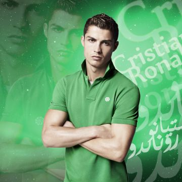 Cristiano Ronaldo, Green, 5K, Portugal football player, Portuguese soccer player, Green background