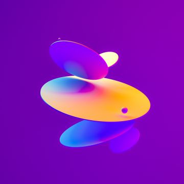 3D Render, Purple background, Shapes, Purple aesthetic