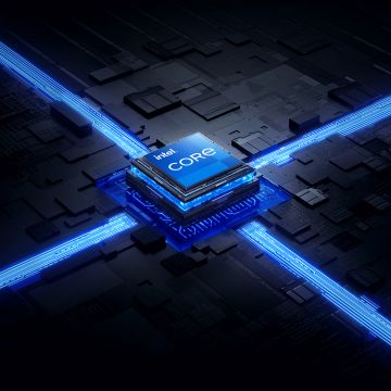 Intel processor, Futuristic, 3D background, Dark background, 5K