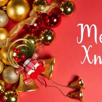 Merry Xmas, Christmas decoration, Christmas balls, 5K, Christmas Bells, Navidad, Noel