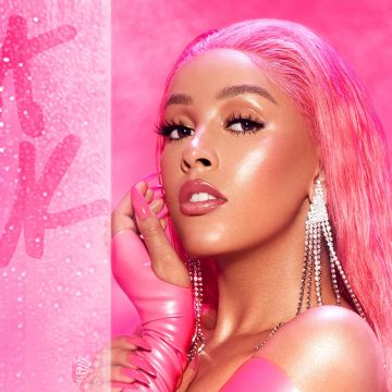 Doja Cat, Hot Pink, American rapper, Pink background